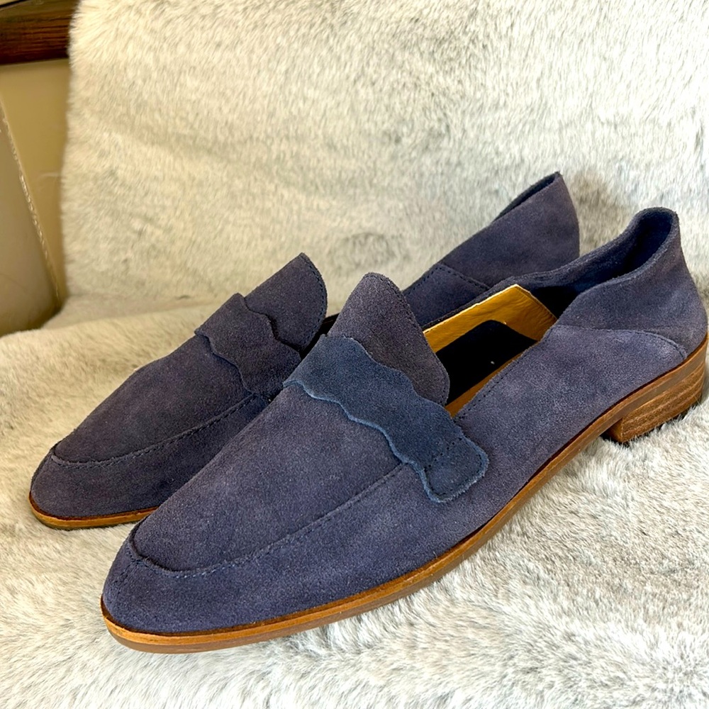 LUCKY BRAND blue suede loafers size 8.5